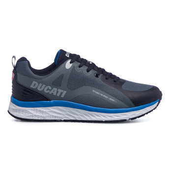 Scarpe sportive grigie in mesh da uomo con dettagli blu Ducati Baldomero, Brand, SKU s323500398, Immagine 0